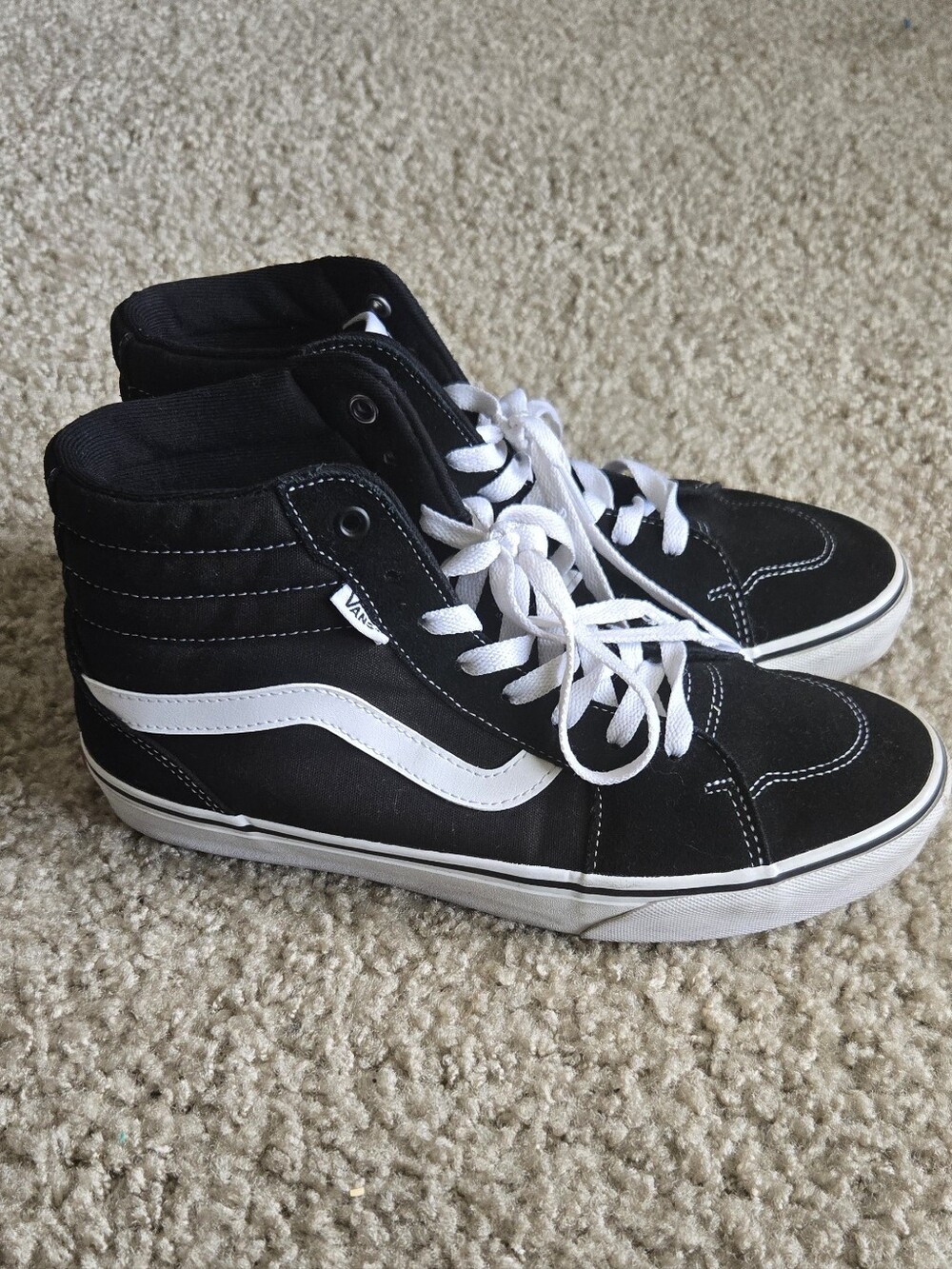 Vans Filmore Hi Skate Canvas Suede Black White Shoes Men's Size 9 Sneakers